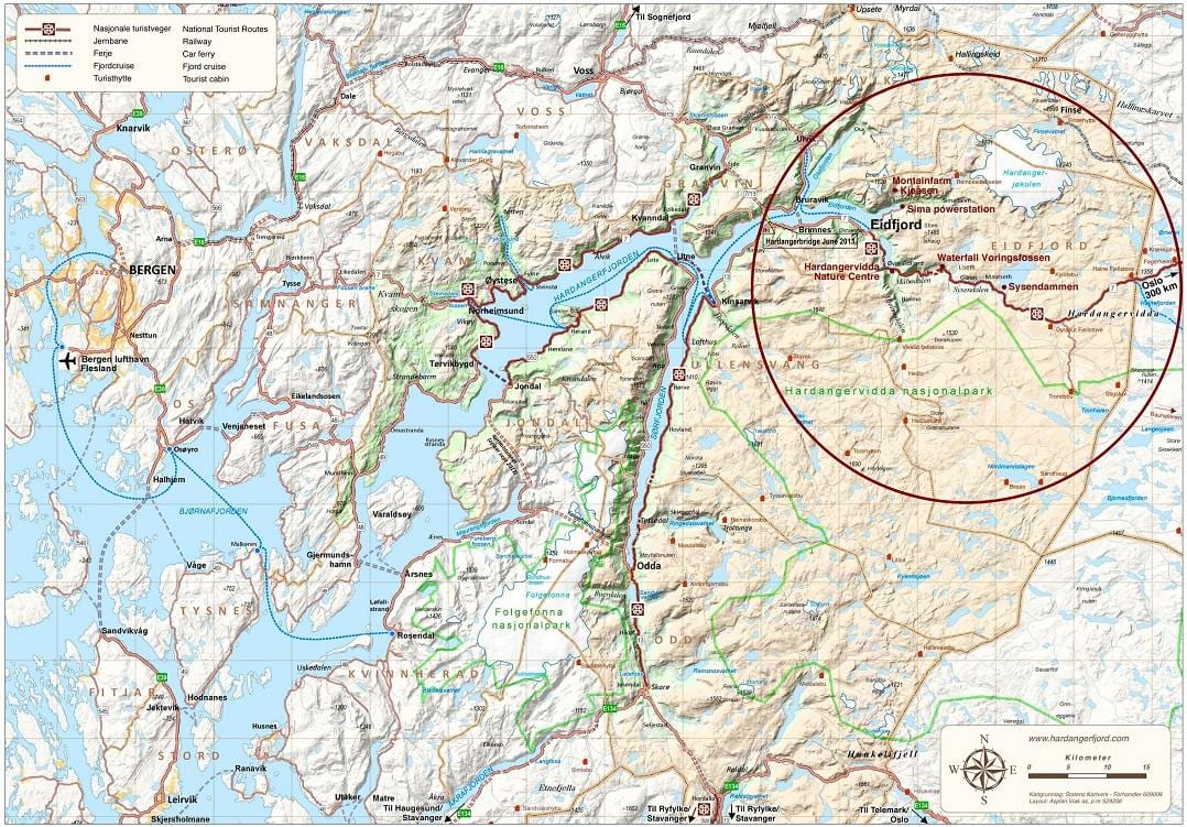 hardangerfjord Norvegia mappa