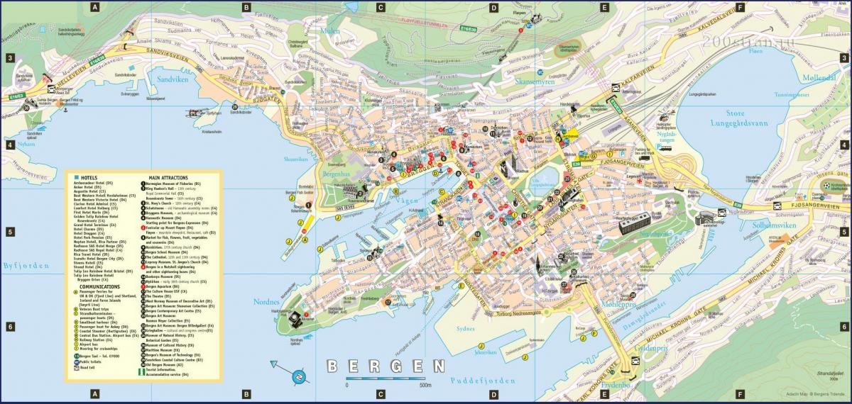 mappa stradale di bergen, Norvegia