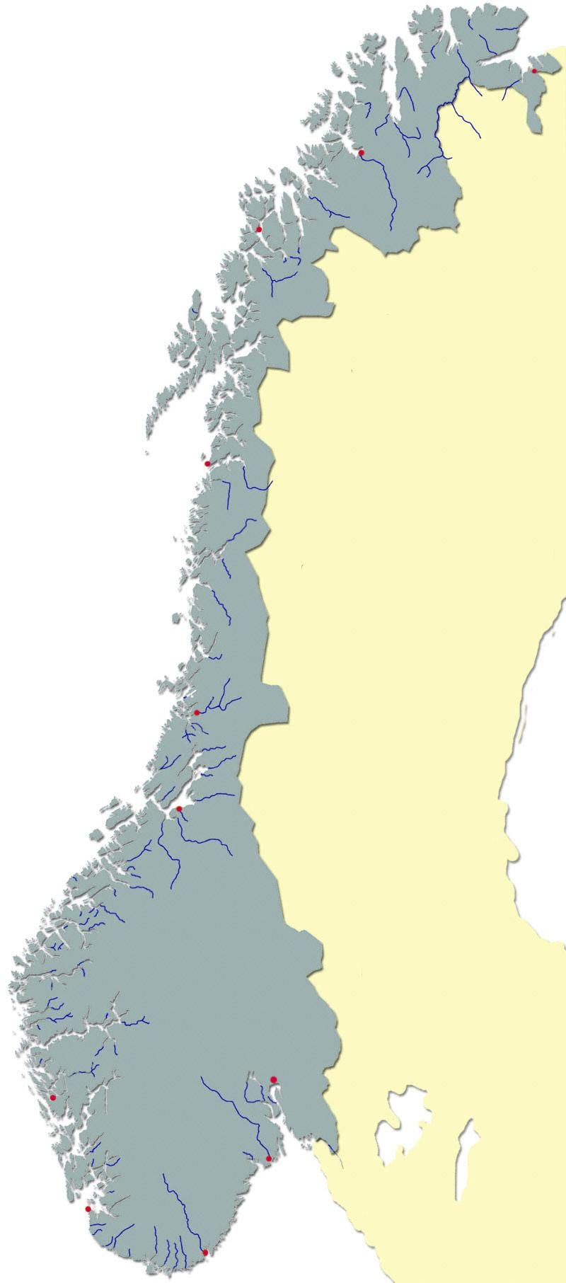 Mappa di Norvegia fiume