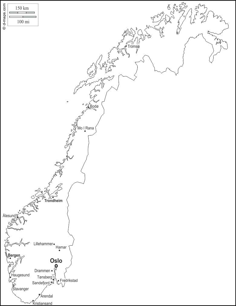 mappa vuota di Norvegia
