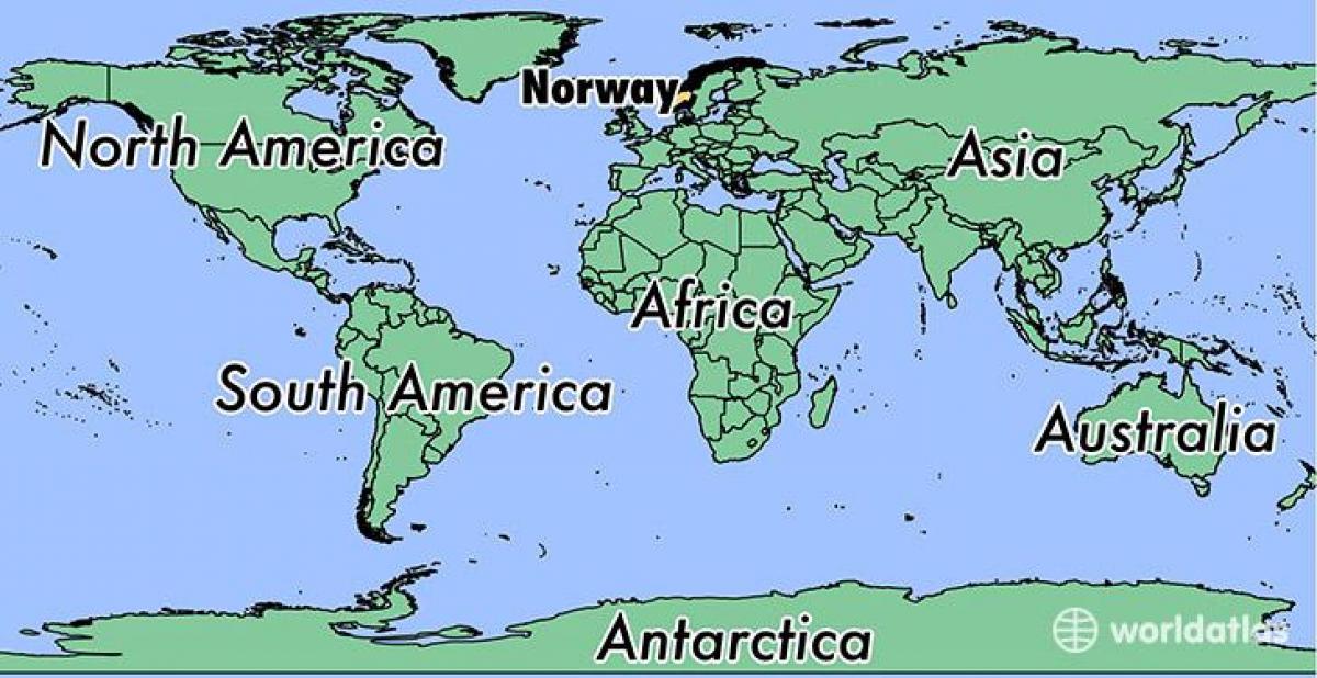Mappa di Norvegia posizione nel mondo 