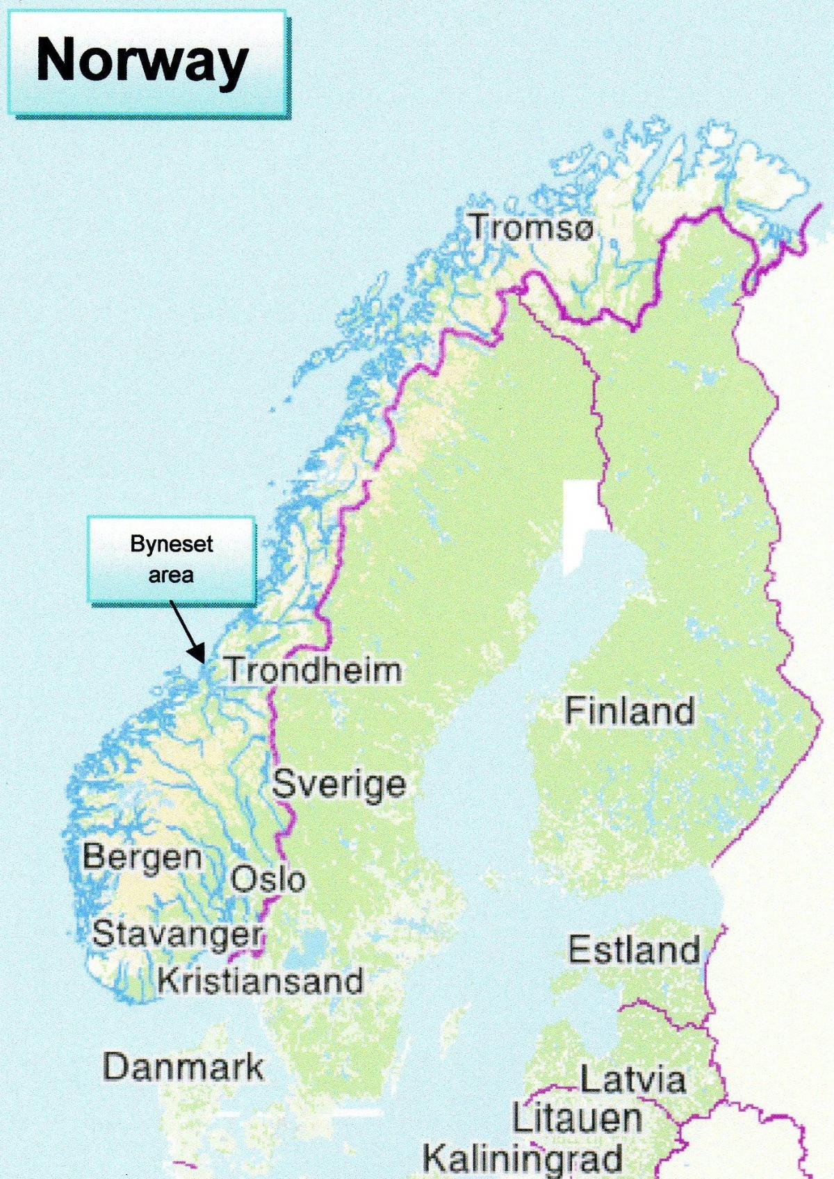 Mappa di trondheim, Norvegia