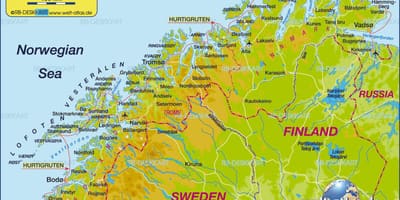 Mappa di kirkenes, Norvegia