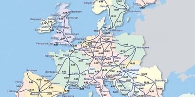 Mappa di eurail Norvegia