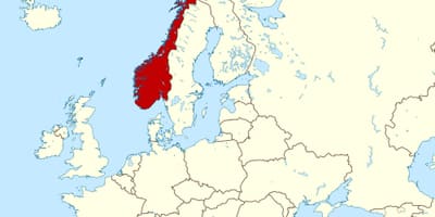 La norvegia mappa dell'europa