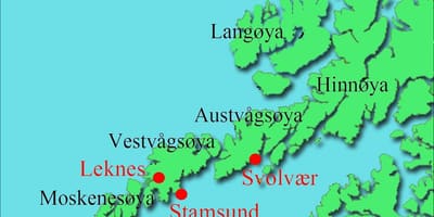 Le isole Lofoten in Norvegia mappa
