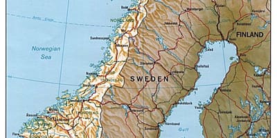 Mappa di Norvegia con la città
