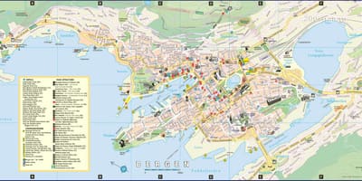 Mappa stradale di bergen, Norvegia