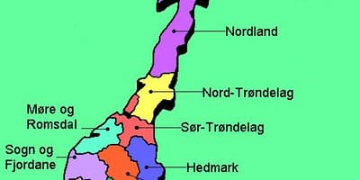 Mappa di Norvegia, itinerari turistici 