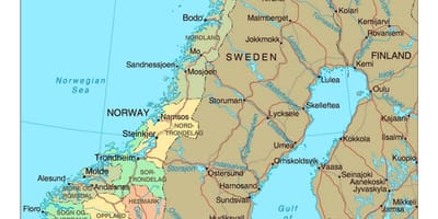 Mappa di Norvegia con la città