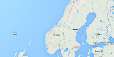 Norvegia costa mappa