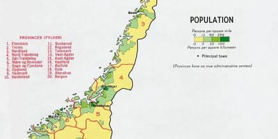 Norvegia popolazione mappa