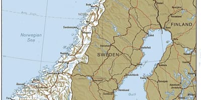 Mappa geografica della Norvegia