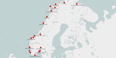 Mappa di Norvegia aeroporti