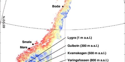 Norvegia temperatura mappa