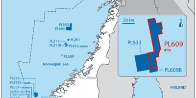 Mappa di Norvegia olio