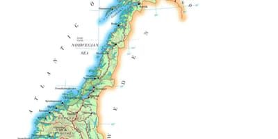 Mappa di Norvegia elevazione