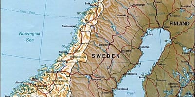 Mappa di Norvegia montagne